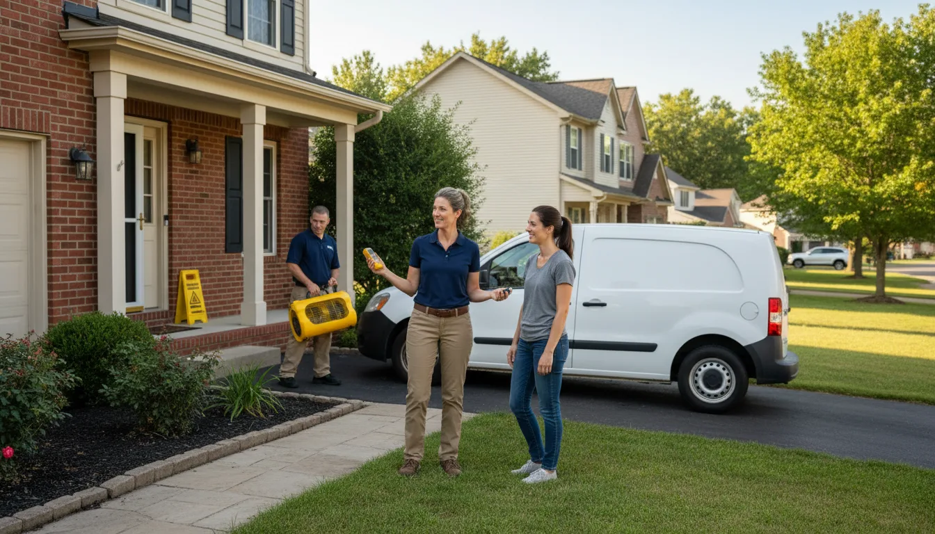 Residential water damage restoration in Oakwood, IL